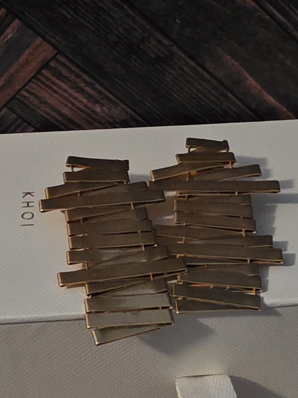 Gold-Tone Layered Bar Drop Earrings